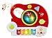 Toy Guitar 3-in-1 Musical Toy Guitar,Keyboard,Jazz Drum 3D Light Toy for Kids Musical Instrument Playset w/ Music, Lights (Red)