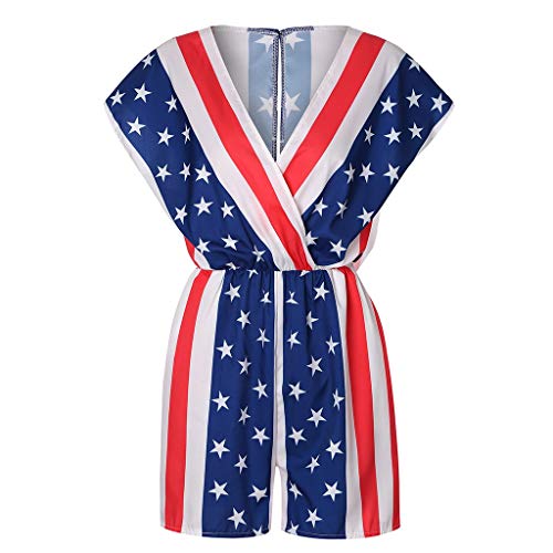 3 Women+Jumpsuit+Ladies+Patriotic+Pants