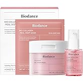 BIODANCE Collagen Pink Glow Trio: Collagen Real Deep Mask & Toner Pads & Peptide Serum for Plumping Hydration, Firming, Korean Skin Care, Valentines Day Gifts for Her, Skin Care Set