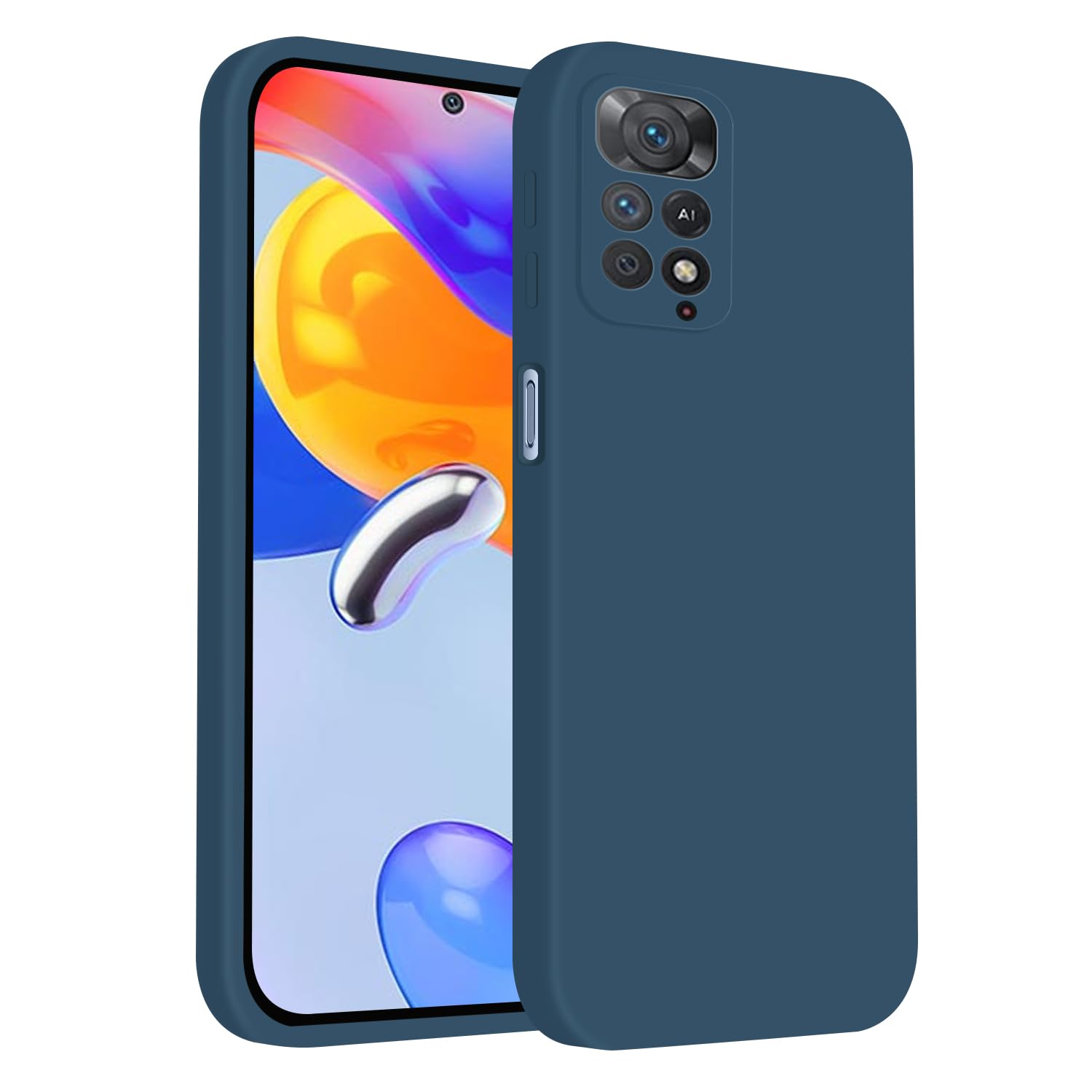 ISOI - Cover for Xiaomi Redmi Note 11 Pro 5G/Redmi Note 11 Pro 4G, Soft Liquid Silicone Case, Ultra Slim Shockproof Full Protection for the Body - Blue