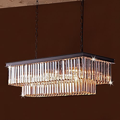 Saint Mossi Modern K9 Clear Crystal Bar Raindrop Chandelier Lighting ...