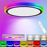 BLNAN RGB Led Flush Mount Ceiling Light with Remote