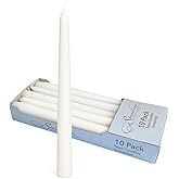 Stonebriar Tall 10" White Unscented 10 Count Taper Candles, 7 Hour Burn Time