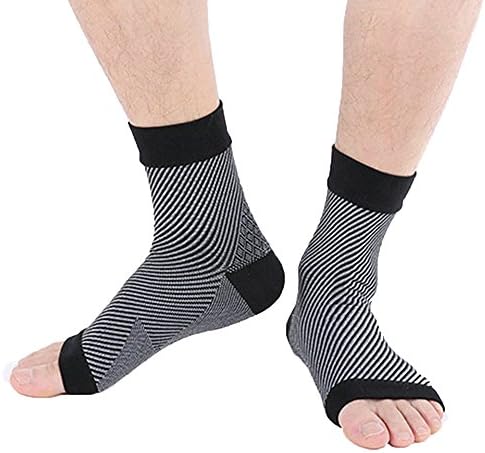 Compression Foot Sleeves (1 Pair) - Best Plantar Fasciitis Socks with Arch Support for Men &amp; Women - Heel Arch Support/ Ankle Sock, Great for Hiking, Better feel than Copper Fit (Small/Medium, Black)