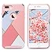 ULAK iPhone 7 Plus Case, Slim Flexible TPU Rugged Rubber Anti Scratch Hard Cover Thin Case with Design for Apple iPhone 7 Plus 5.5 inch, Pink Geometric Marble