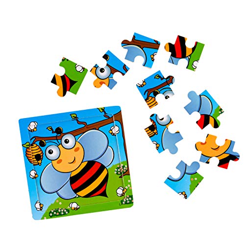Toy To Enjoy Wooden Chunky Animal Jigsaw Puzzle (Pack of 14) for Kids Age 3 to 5 - Peg Puzzle Toy for Toddlers - Bright & Vibrant Colors & Shapes