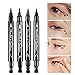 Double-Ended Eyeliner Heart/Flower/Moon/Satr Shape Stamp Pen, 4 Styles/Set Waterproof Long Lasting Eye Decoration Cosmetic Black Eyeliner Pencil