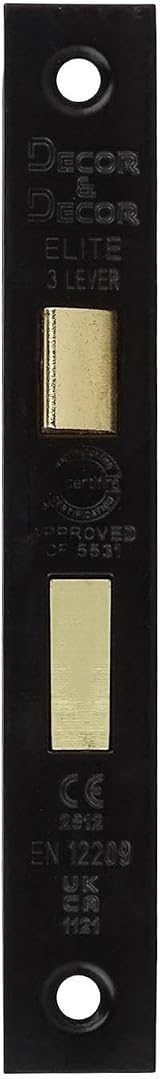 Decoranddecor Sash Mortice Door Lock 2.5inch 64mm Matt Black Fire Rated UKCA CE view 3