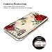 JIAXIUFEN Clear Case Cute Girl Red Flower Slim Shockproof Flower Floral Desgin Soft Flexible TPU Silicone Back Cover Phone Case for iPhone Xs Max 2018 6.5 inch