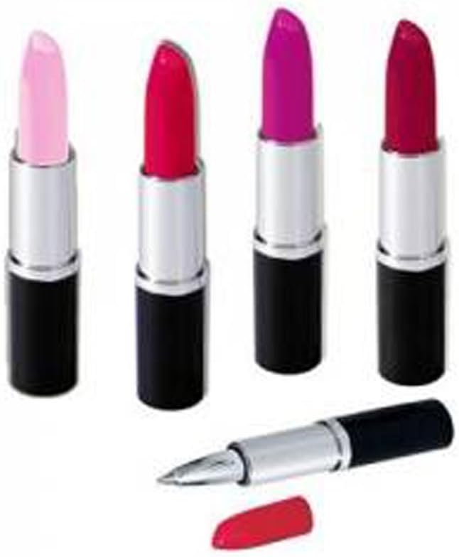 EOM Beautiful Flower Pens Roses Ballpoint Pen Daisy Pen Bone Pens Cartoon ball-point Pen (4pcs Lipstick pen)