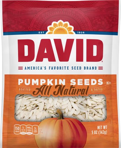 DAVID ALL NATURAL PUMPKIN SEEDS, 5 OZ.