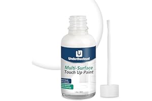 UNDERTHECLOUD Waterbased Tile Paint,Semi-Gloss White Porcelain Sink Touch Up Paint, High-Gloss Porcelain Repair Paint & Appliance Paint for Chips, Scratches, Cracks and Spots on Enamel, Acrylic, Porcelain, Sinks,Tubs, Bathtub,Metal