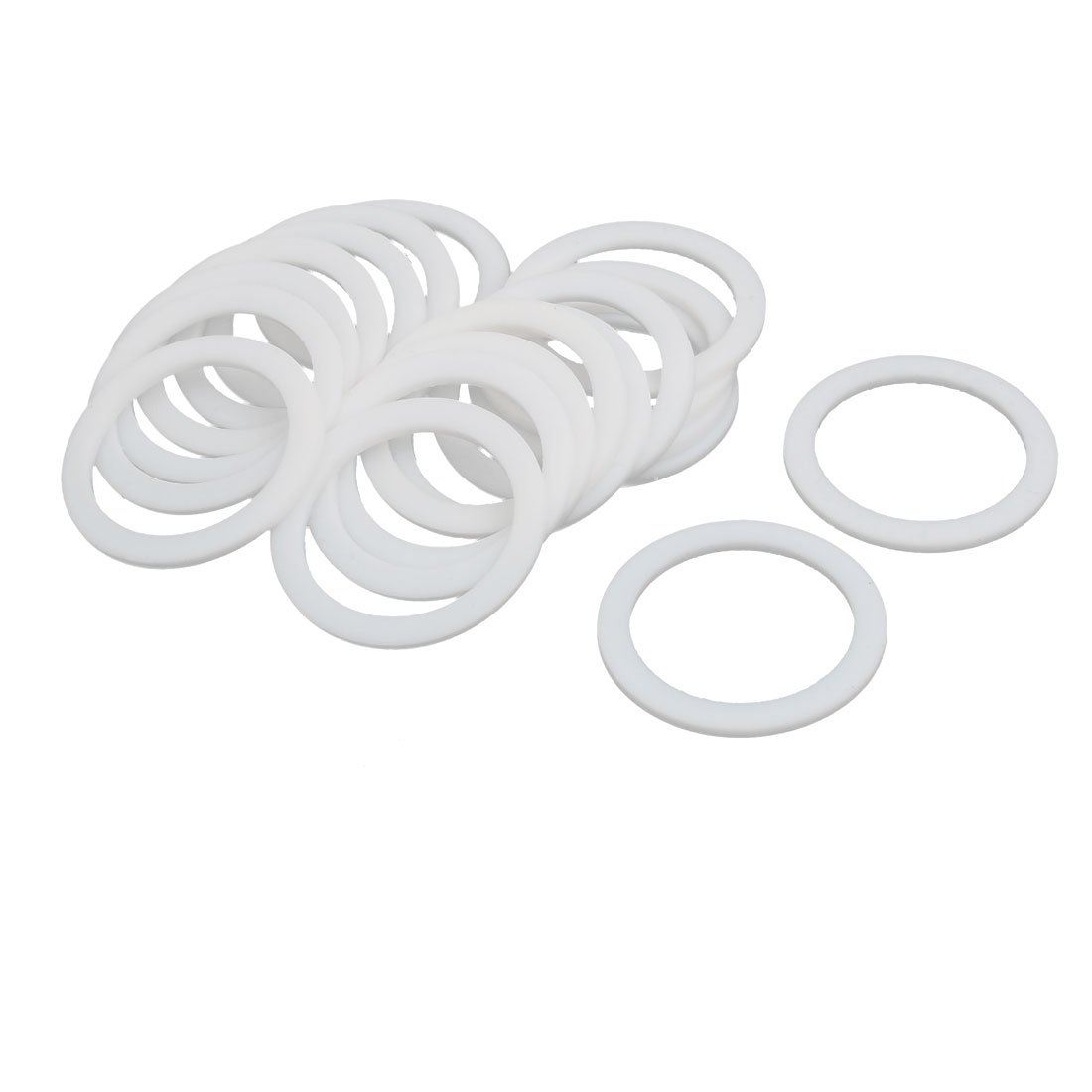 Sourcingmap 30mmx39mmx2mm PTFE Flat Washer Gasket White 20pcs