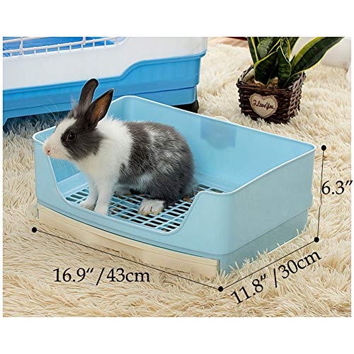 RUBYHOME Oversize Rabbit Litter Box with Drawer, Corner Toilet Box with