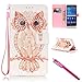 G530 Case, Galaxy Grand Prime Case, Firefish Kickstand Card Slots Cash Holder Dual Layer Cover with Wrist Strap for Samsung Galaxy Grand Prime G530 G530H G5308-Owl