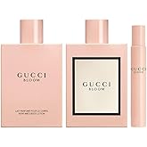 Gucci Bloom 3-Piece Set for Women, (3.4 Oz Eau De Parfum Spray + 3.4 Oz Perfumed Body Lotion+ 0.33 Oz Eau De Parfum Spray)