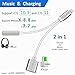 Lightning to 3.5mm Aux Headphone Jack Audio Adapter for iphone 7 / 8 / X / 7 plus / 8 plus (Support iOS 10.3, iOS 11), Cone 2 in 1 Lightning Adapter and Charger (Silver)