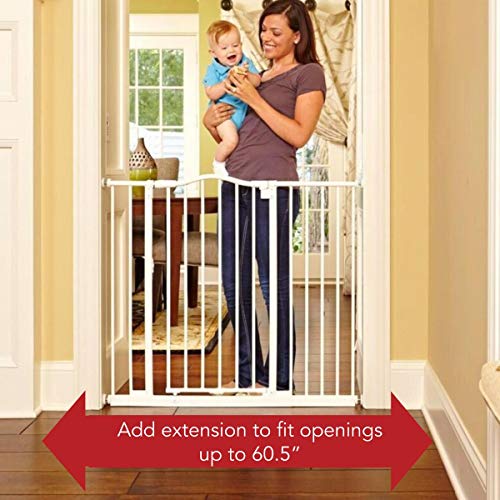 North states 5-Bar Extension for Soft White Tall & Wide Portico Arch Baby Gate: Add extension for a gate up to 60.5" wide (Adds 13.42" width, Soft White)