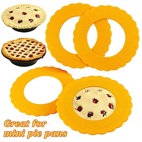ake Mini Silicone Pie Shield 4Pack, Pie Crust Protector Shield for