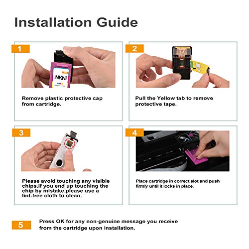 INKNI Remanufactured Ink Cartridge Replacement for HP 63XL 63 XL for HP Envy4520 4516 OfficeJet 3830 5255 5258 4650 3833 3831 4655 DeskJet 2130 2132 1112 3630 3632 3633 3634 Printer(Black, Tri Color)