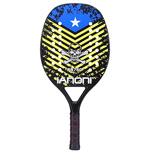 ianoni Beach Tennis Racket,Carbon Fiber Grit Face with EVA Memory Foam Core Beach Tennis Racket (PR760)