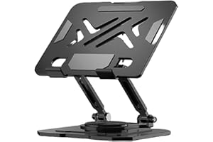 Laptop Stand, Laptop Stand for Desk with 360° Rotating Base, Foldable Portable for Office & Home