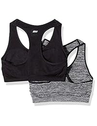Essentials - Sujetadores deportivos sin costuras, 2 piezas, con soporte ligero para mujer