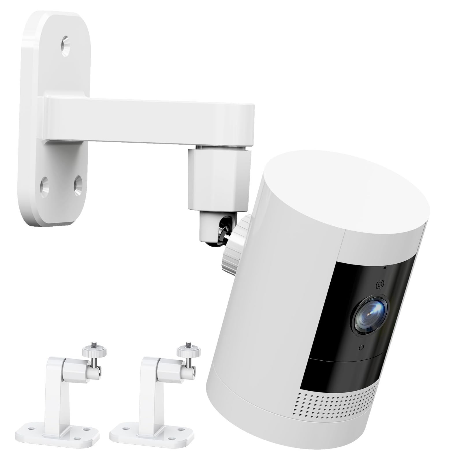 Photo 1 of 2 Pack Ring Camera Mount: 360 Degree Adjustable Wall Mount for Stick Up Cam Battery/Outdoor Cam Plus, 2 Ways Installation - Strong Adhesive & Screw, Fit for Viewing Angle(White)