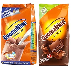 Proefpakket Ovomaltine poeder 2-pack, klassiek + chocolade, 1x500g+1x450g