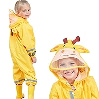 YLLLDDD 90-135CM Waterproof Raincoat for Children Kids Baby Rain Coat Poncho Boys Girls Primary School Students Siamese Rain Suit Yellow S