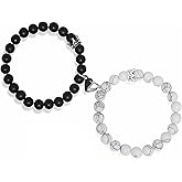 72ore Couples Bracelets Set Black White Matching His Hers Bracelets Romantic Trendy Gifts for Couples Trendy Stuff Gifts