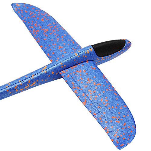 Barbariol 2 Flight Foam Throwing Glider Model for Outdoor Sport Toy,Blue & Red (Blue+Orange)
