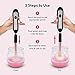 Herwiss Electric Makeup Brush Cleaner and Dryer Machine, Makeup Brush Cleaning Tool with 8 Rubber Holders, Automatic Spinner Cleaner, Cleans & Dries Makeup Brushes in Seconds