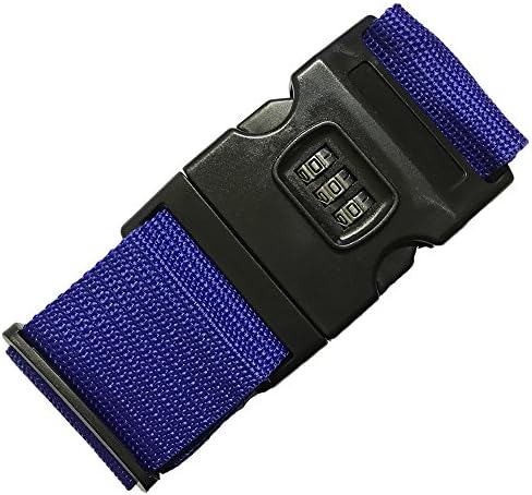 MyTrip Heavy Duty Extra Long Single Suitcase Travel Belt Luggage Strap (3-digit lock Blue)