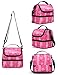 MIER Double Decker Insulated Lunch Box Pink Soft Cooler Bag Thermal Lunch Tote with Shoulder Strap (Pink Star)
