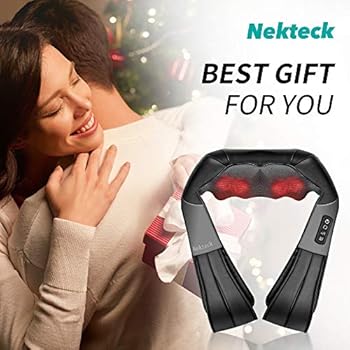 nekteck shiatsu derin yogurma masaj yastigi sicaklik auto ofis koltugu masaj boyun omuz sirt bel masaj yastik hiz kontrolu bidirectional kontrol siyah amazon com tr