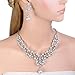 EVER FAITH Flower White Simulated Pearl Wedding Jewelry Set Clear Austrian Crystal - Silver-Tone