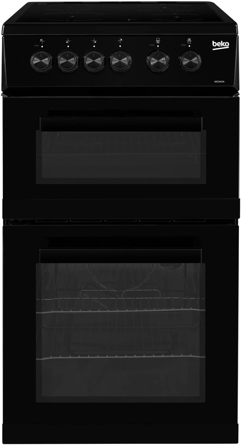 Beko KDC5422AK A Rated 50cm Twin Cavity Electric Ceramic Cooker Black