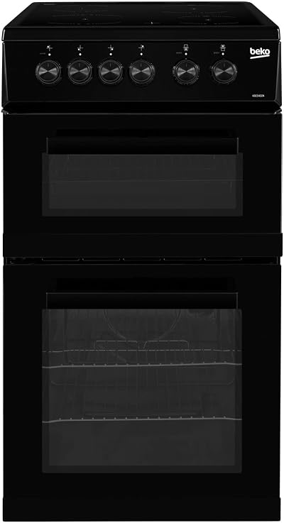 Beko KDC5422AK A Rated 50cm Twin Cavity Electric Ceramic Cooker Black