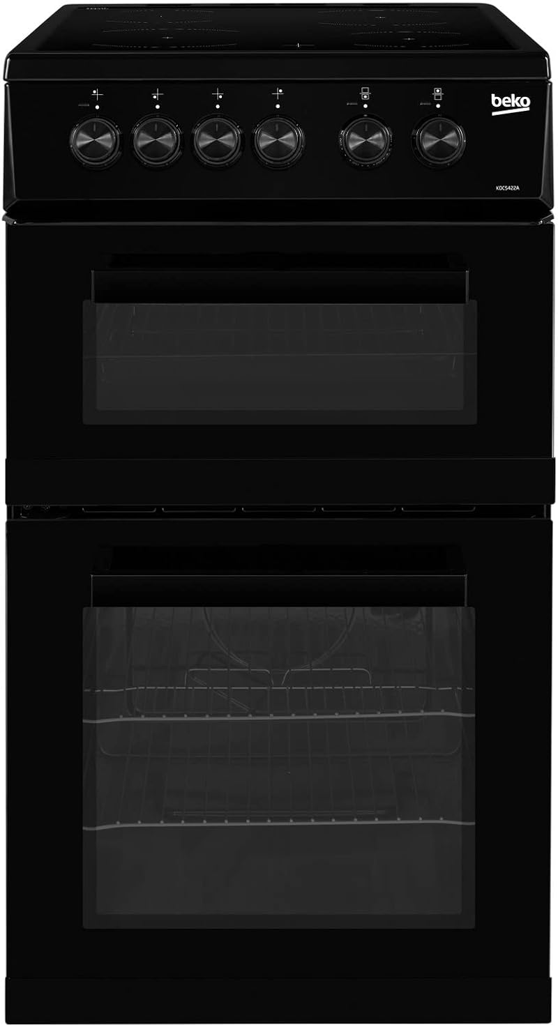 Beko KDC5422AK A Rated 50cm Twin Cavity Electric Ceramic Cooker Black