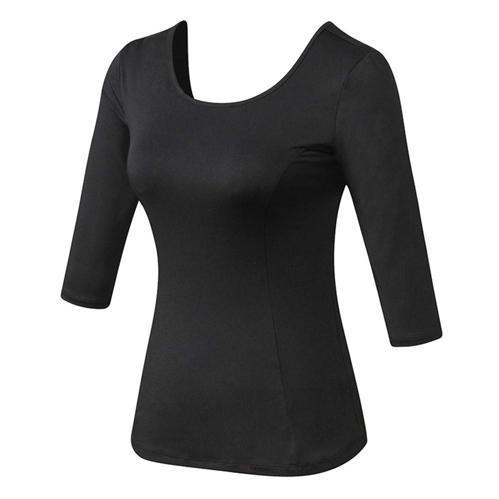 Women's Compression Shirt Dry Fit 3/4 Sleeve Running Athletic T-Shirt Workout Tops