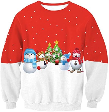 Empico Sweatshirts Reindeer Snowman Ugly Christmas Sweater Pullover Jumper