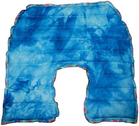 Hand Dyed Blue Shibori Rice Flax Hot Cold Pack, XL Shoulder Wrap, Organic Heat Therapy, Herbal, Aromatherapeutic