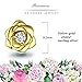 Gold Plated Sterling Silver Rose Flower Ear Studs, Hypoallergenic & Nickel Free Earrings for Women