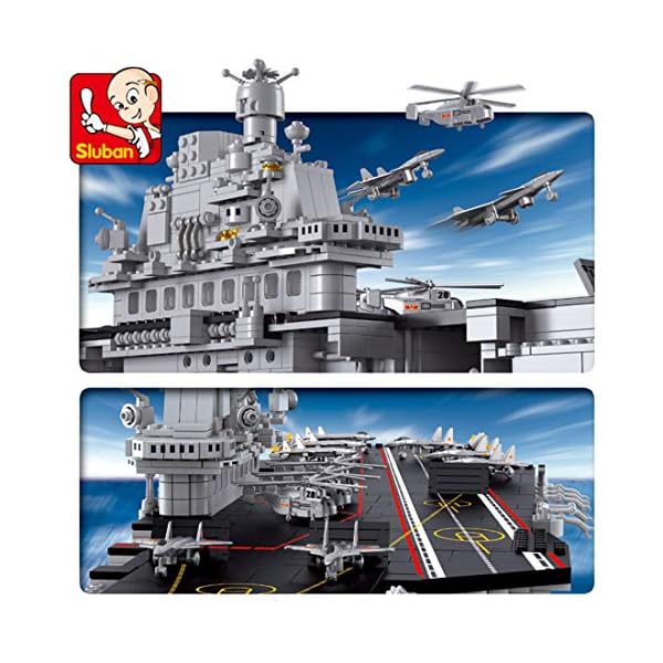 Teakpeak Flugzeugträger Modell, 1881Stk 1: 350 Flugzeugträger Bausteine Schiff Battleship Model Kriegsschiff… – Bild 3