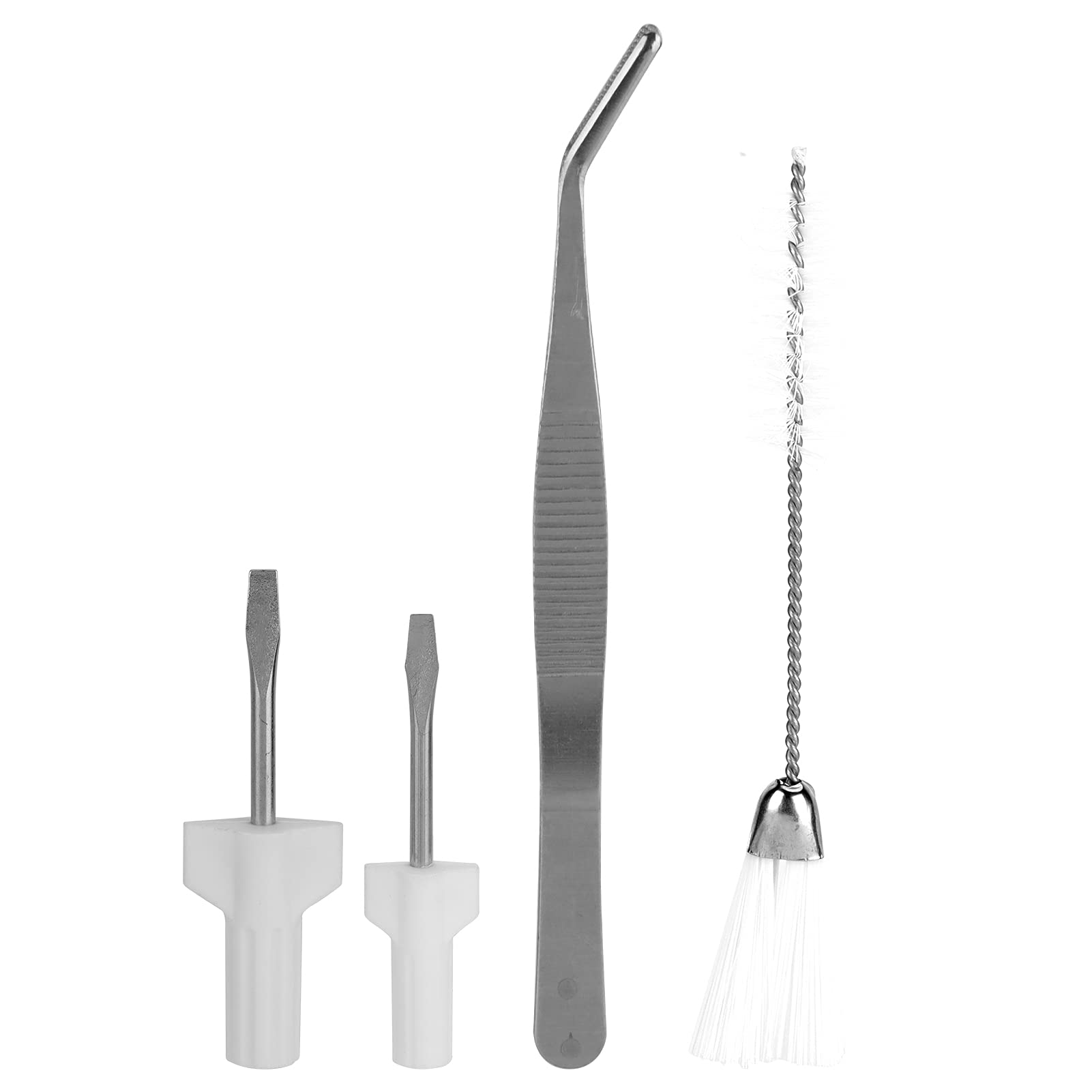 4 PCS Sewing Machine Cleaning Kit, Elbow Tweezer, Double Headed lint Brush, 2 Different Size Screwdrivers, for Cleaning The Sewing Machine