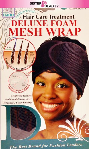 Donna Antibacterial Hair Care Treatment Deluxe Foam Mesh Wrap #22086 Black