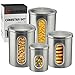 Canister Sets for Kitchen Counter - Kitchen Decor Sets - Brushed Stainless Steel - Sugar Containers for Countertop - Flour Sugar Canister Set - Sugar Jars for Kitchen - Kitchen Canisters Set of 4