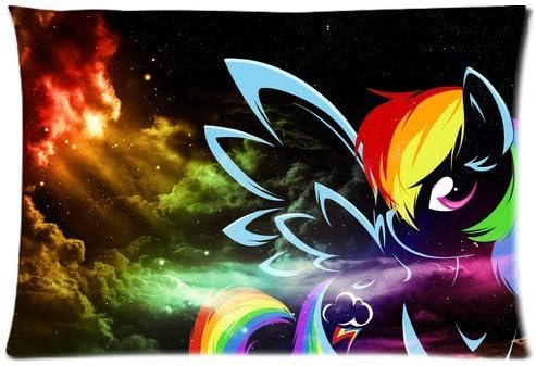 Beautry Cartoon My Little Pony Rainbow Horse Twilight Sparkle Custom Queen Size Bed Pillowcase DIY Pillowslips Roomy in Size 20 * 30 Inch