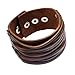 Brown Strappy Leather Wide Wristband Bracelet Wrist Band Cuff Bangle By VAGA